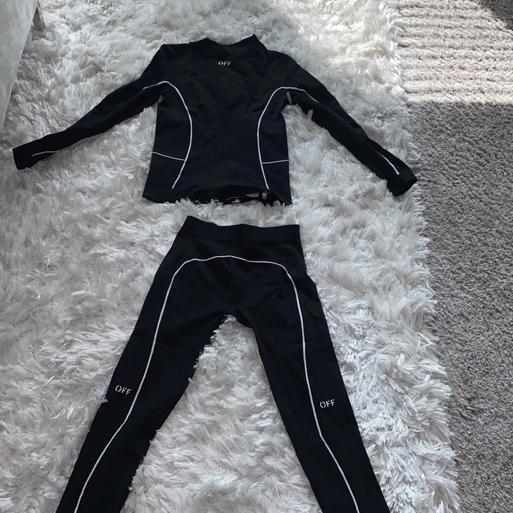 Off-white athleisure wear.Top and bottom sold as set.Guaranteed authentic